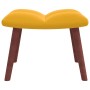 Sillón de relax con taburete terciopelo amarillo mostaza de vidaXL, Sillones - Ref: Foro24-328069, Precio: 125,96 €, Descuent...
