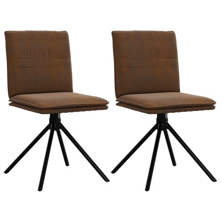 Silla de comedor cuero sintético marrón en Sillas de comedor | Comprar online en Foru.es