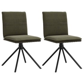 Silla de comedor cuero gamuza verde militar en Sillas de comedor | Comprar online en Foru.es
