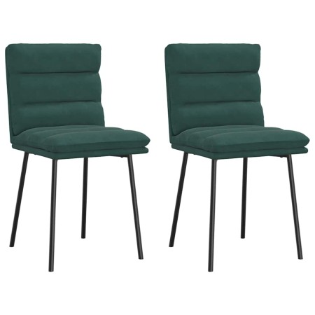 Sillas de comedor 2 unidades terciopelo verde oscuro en Sillas de comedor | Comprar online en Foru.es