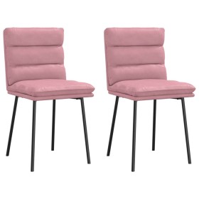 Sillas de comedor 2 unidades terciopelo rosa en Sillas de comedor | Comprar online en Foru.es