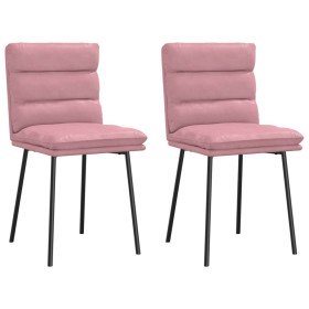 Sillas de comedor 2 unidades terciopelo rosa en Sillas de comedor | Comprar online en Foru.es