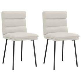 Sillas de comedor 2 unidades terciopelo crema en Sillas de comedor | Comprar online en Foru.es