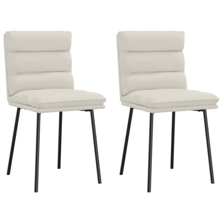 Sillas de comedor 2 unidades terciopelo crema en Sillas de comedor | Comprar online en Foru.es