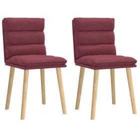Sillas de comedor 2 unidades tela rojo tinto en Sillas de comedor | Comprar online en Foru.es
