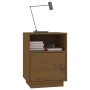 Mesita de noche madera maciza de pino marrón miel 40x34x55 cm de vidaXL, Mesitas de noche - Ref: Foro24-818321, Precio: 56,23...