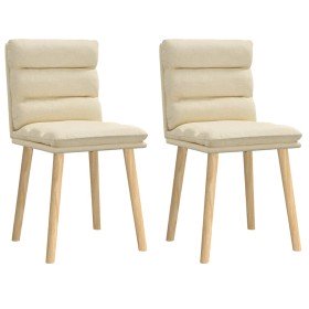 Sillas de comedor 2 unidades tela color crema en Sillas de comedor | Comprar online en Foru.es