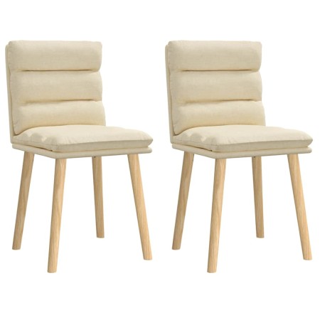 Sillas de comedor 2 unidades tela color crema en Sillas de comedor | Comprar online en Foru.es