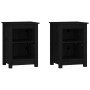Mesitas de noche 2 uds madera maciza de pino negro 40x35x55 cm de vidaXL, Mesitas de noche - Ref: Foro24-820965, Precio: 68,3...