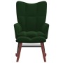 Silla mecedora con reposapiés terciopelo verde oscuro de vidaXL, Mecedoras - Ref: Foro24-328152, Precio: 180,10 €, Descuento: %