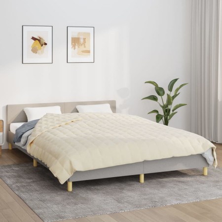 Manta con peso tela color crema claro 200x220 cm 13 kg de vidaXL, Mantas - Ref: Foro24-3154877, Precio: 79,87 €, Descuento: %