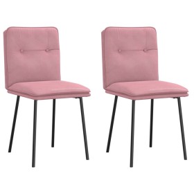 Sillas de comedor 2 unidades terciopelo rosa en Sillas de comedor | Comprar online en Foru.es