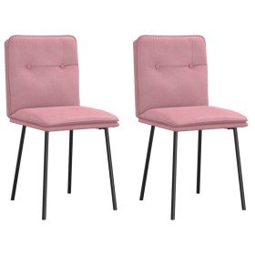 Sillas de comedor 2 unidades terciopelo rosa en Sillas de comedor | Comprar online en Foru.es
