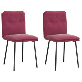 Sillas de comedor 2 unidades terciopelo rojo tinto en Sillas de comedor | Comprar online en Foru.es