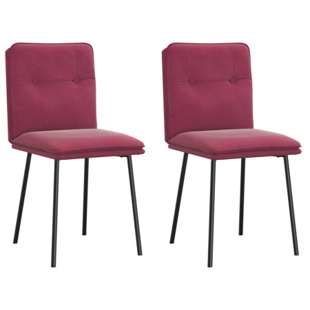 Sillas de comedor 2 unidades terciopelo rojo tinto en Sillas de comedor | Comprar online en Foru.es