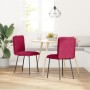 Sillas de comedor 2 unidades terciopelo rojo tinto en Sillas de comedor | Comprar online en Foru.es