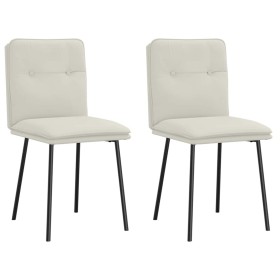 Sillas de comedor 2 unidades terciopelo crema en Sillas de comedor | Comprar online en Foru.es