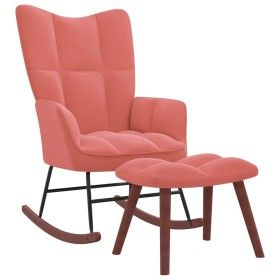Silla mecedora con reposapiés terciopelo rosa de vidaXL, Mecedoras - Ref: Foro24-328154, Precio: 192,87 €, Descuento: %