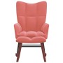 Silla mecedora con reposapiés terciopelo rosa de vidaXL, Mecedoras - Ref: Foro24-328154, Precio: 192,87 €, Descuento: %
