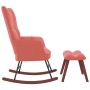 Silla mecedora con reposapiés terciopelo rosa de vidaXL, Mecedoras - Ref: Foro24-328154, Precio: 192,87 €, Descuento: %