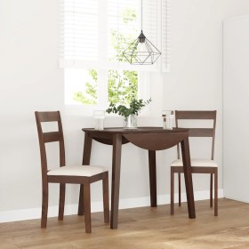 Sillas de comedor con cojines 2 uds madera maciza marrón caucho en Sillas de comedor | Comprar online en Foru.es