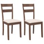 Sillas de comedor con cojines 2 uds madera maciza marrón caucho en Sillas de comedor | Comprar online en Foru.es