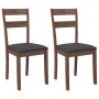 Sillas de comedor con cojines 2 uds madera maciza marrón caucho en Sillas de comedor | Comprar online en Foru.es