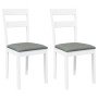 Sillas de comedor con cojines 2uds madera maciza blanco caucho en Sillas de comedor | Comprar online en Foru.es