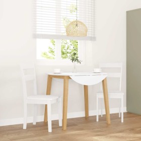 Sillas de comedor 2 unidades madera maciza de caucho blanco en Sillas de comedor | Comprar online en Foru.es