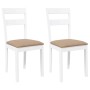 Sillas de comedor con cojines 2uds madera maciza blanco caucho en Sillas de comedor | Comprar online en Foru.es
