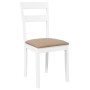 Sillas de comedor con cojines 2uds madera maciza blanco caucho en Sillas de comedor | Comprar online en Foru.es