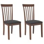 Sillas de comedor con cojines 2 uds madera maciza marrón caucho en Sillas de comedor | Comprar online en Foru.es