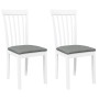 Sillas de comedor con cojines 2uds madera maciza blanco caucho en Sillas de comedor | Comprar online en Foru.es