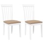 Sillas de comedor con cojines 2uds madera maciza blanco caucho en Sillas de comedor | Comprar online en Foru.es