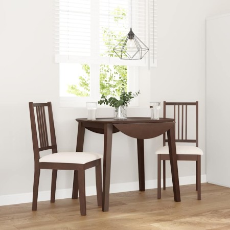 Sillas de comedor con cojines 2 uds madera maciza marrón caucho en Sillas de comedor | Comprar online en Foru.es