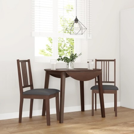 Sillas de comedor con cojines 2 uds madera maciza marrón caucho en Sillas de comedor | Comprar online en Foru.es