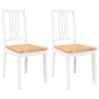 Sillas de comedor 2 unidades madera maciza de caucho blanco en Sillas de comedor | Comprar online en Foru.es