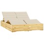 Tumbona doble y cojines madera pino impregnada crema en Tumbonas | Comprar online en Foru.es