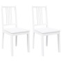 Sillas de comedor 2 unidades madera maciza de caucho blanco en Sillas de comedor | Comprar online en Foru.es