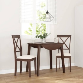 Sillas de comedor con cojines 2 uds madera maciza marrón caucho en Sillas de comedor | Comprar online en Foru.es