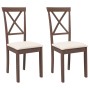 Sillas de comedor con cojines 2 uds madera maciza marrón caucho en Sillas de comedor | Comprar online en Foru.es