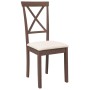 Sillas de comedor con cojines 2 uds madera maciza marrón caucho en Sillas de comedor | Comprar online en Foru.es