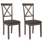 Sillas de comedor con cojines 2 uds madera maciza marrón caucho en Sillas de comedor | Comprar online en Foru.es
