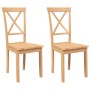 Sillas de comedor 2 unidades madera maciza de caucho en Sillas de comedor | Comprar online en Foru.es
