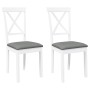 Sillas de comedor con cojines 2uds madera maciza blanco caucho en Sillas de comedor | Comprar online en Foru.es