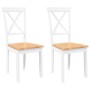 Sillas de comedor 2 unidades madera maciza de caucho blanco en Sillas de comedor | Comprar online en Foru.es