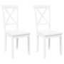 Sillas de comedor 2 unidades madera maciza de caucho blanco en Sillas de comedor | Comprar online en Foru.es