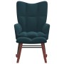 Silla mecedora con reposapiés terciopelo azul de vidaXL, Mecedoras - Ref: Foro24-328160, Precio: 148,09 €, Descuento: %