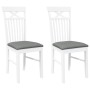 Sillas de comedor con cojines 2uds madera maciza blanco caucho en Sillas de comedor | Comprar online en Foru.es
