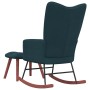 Silla mecedora con reposapiés terciopelo azul de vidaXL, Mecedoras - Ref: Foro24-328160, Precio: 148,09 €, Descuento: %